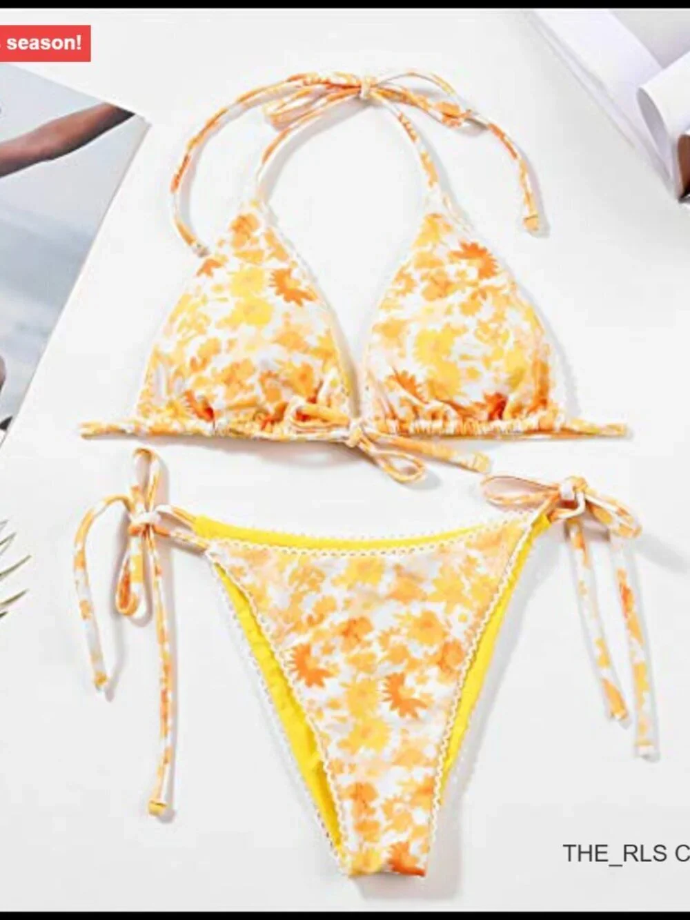 Nylon Spandex Bikini Set with Adjustable Straps and Tie Sides